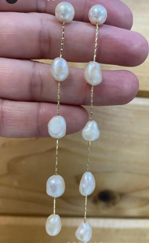 Pearl Chain Earrings