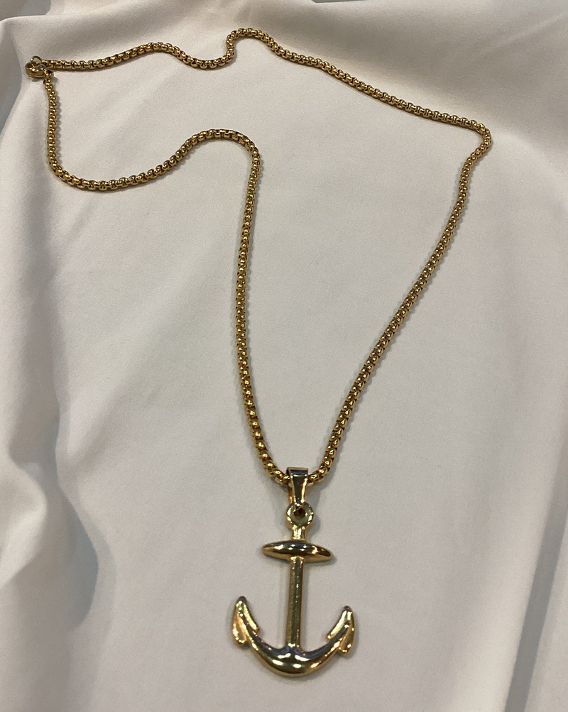 Cadena Caballero Dorada Dije Ancla