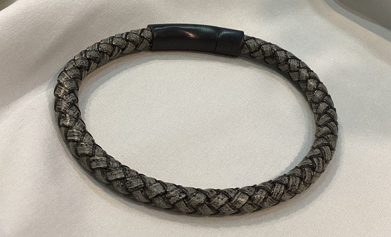 Pulsera Cuero Gris
