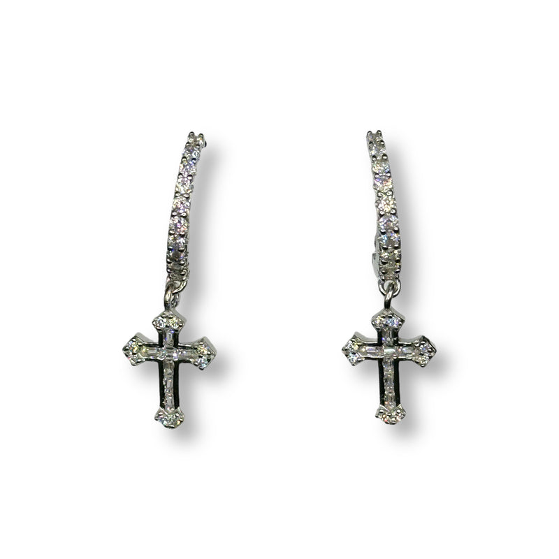 Cross Dangle Hoops