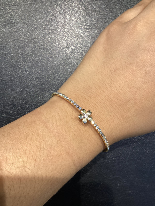 Cuff Flower Crystal Dainty