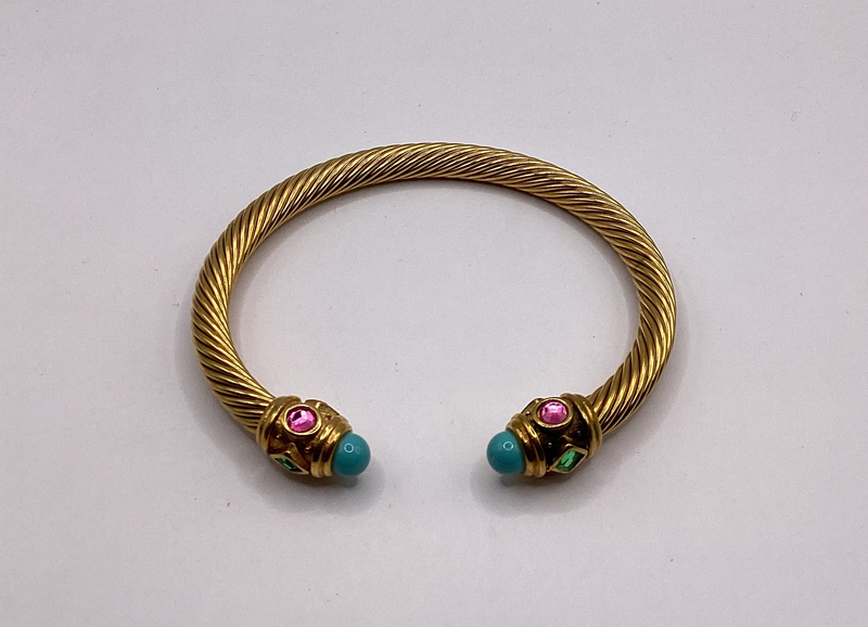 Cable Turquoise Point Cuff