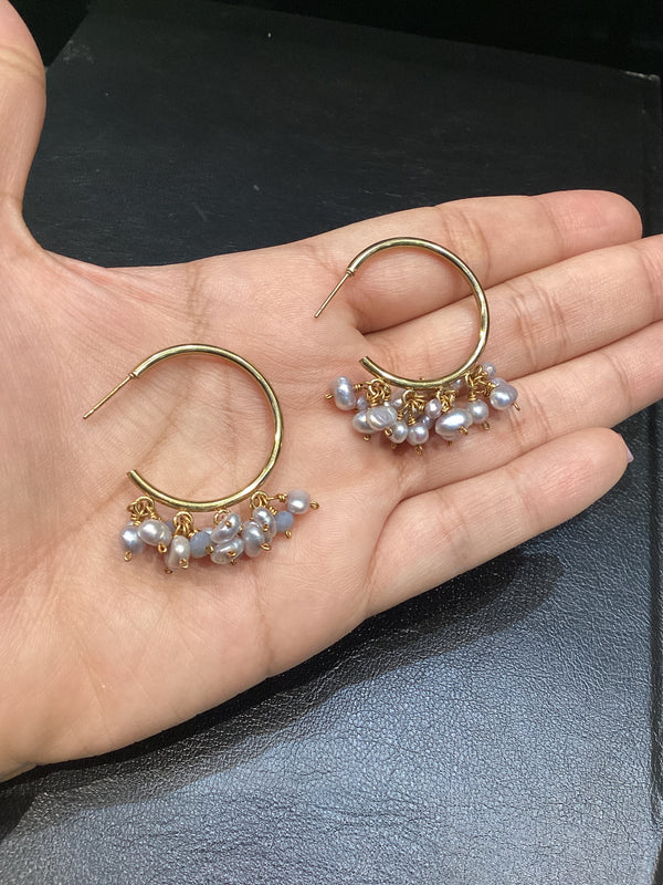 Argolla hoops con perlas