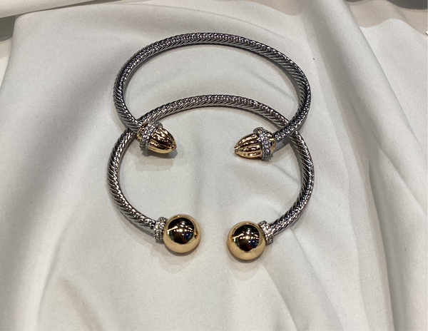 Double Round Bead 2 tone Cuff