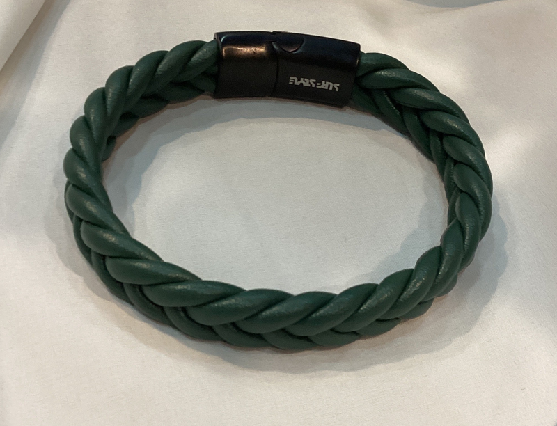 Braz cuero Azul Trenzado grueso