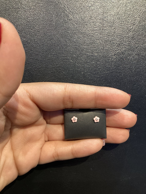Arito Enamel Florecita Rosada con cristal centro