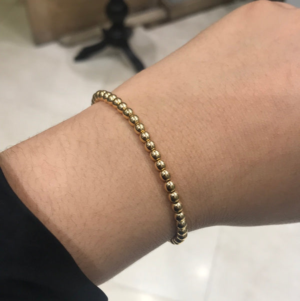 Goldfill Bead Med Bracelet