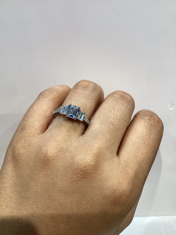 Luxe Emerald Trio Engagement Ring