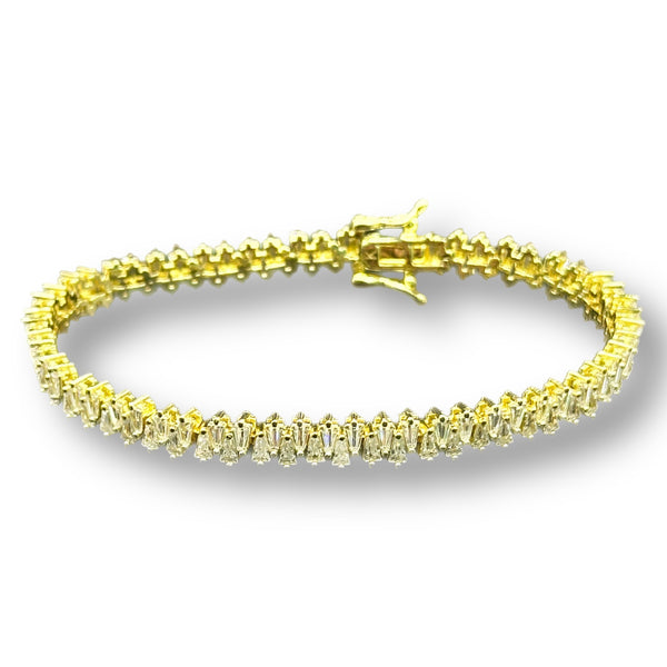 Tri Crystal Tennis Bracelet