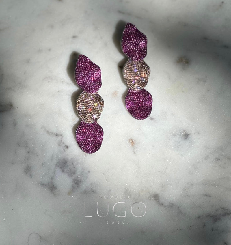 Pendientes Pink Crystal resplandeciente