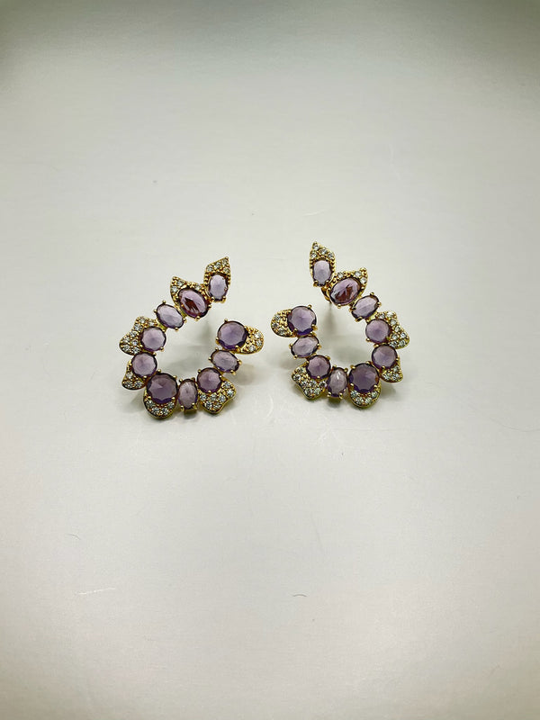 U Colored Crystal Night Earrings