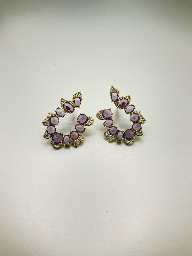 U Colored Crystal Night Earrings