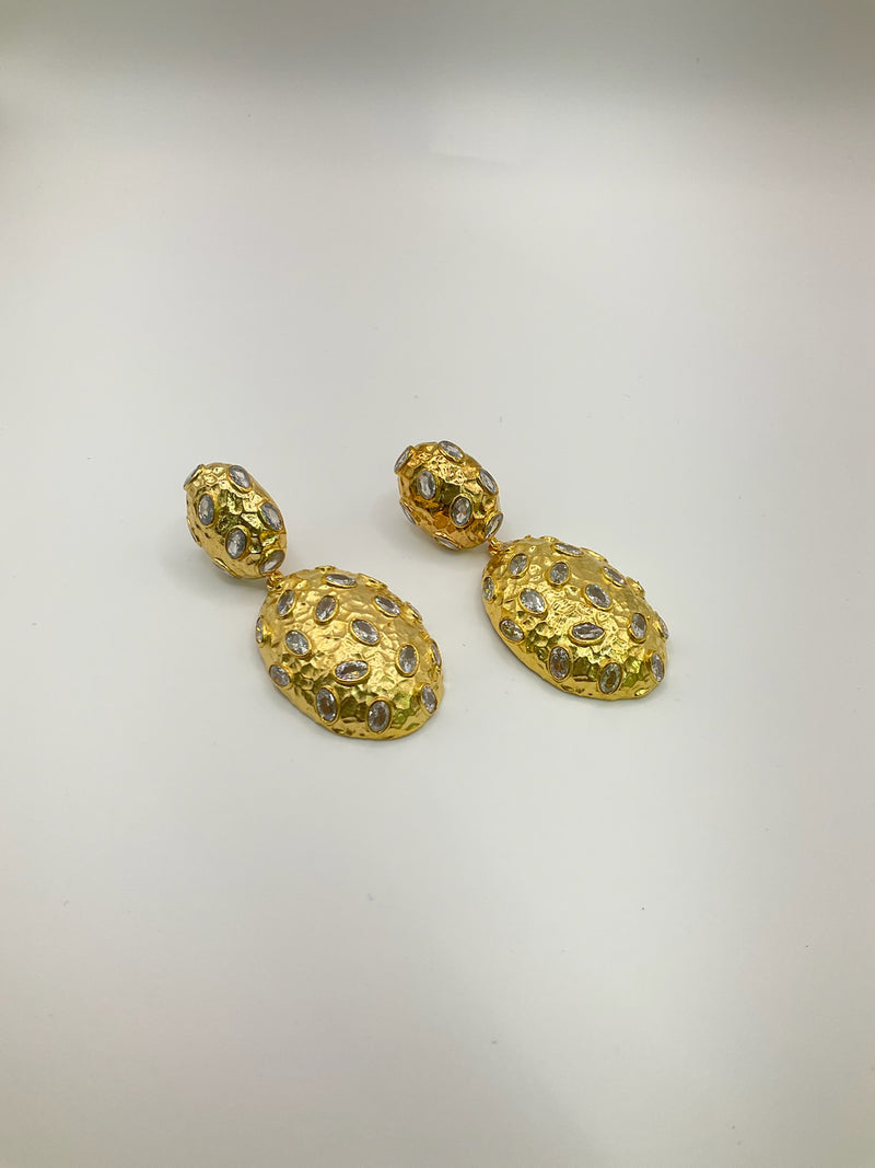 Crystal Rain Dangle Golden Earrings