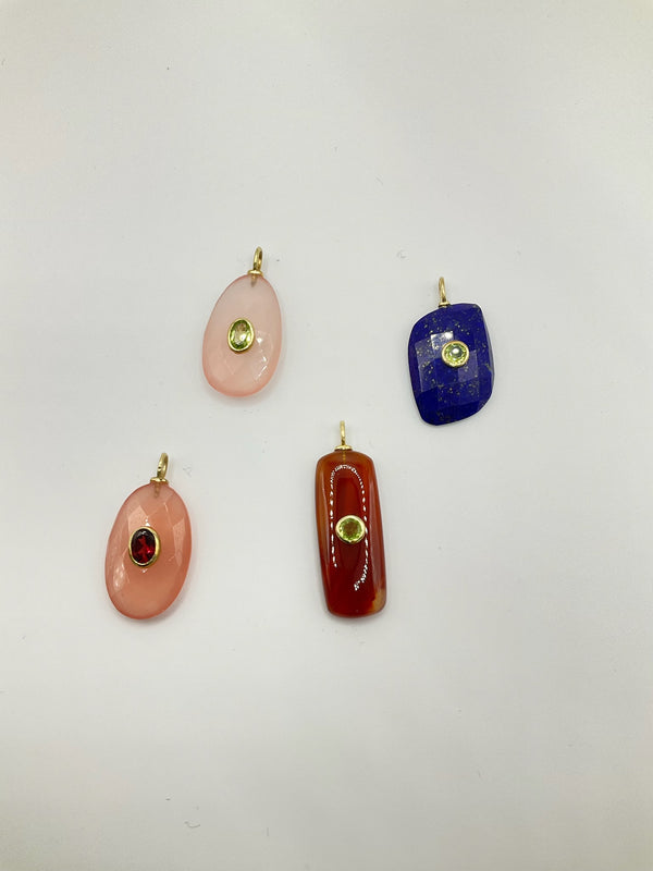 Drop Enlongated Shape Gem Charm M