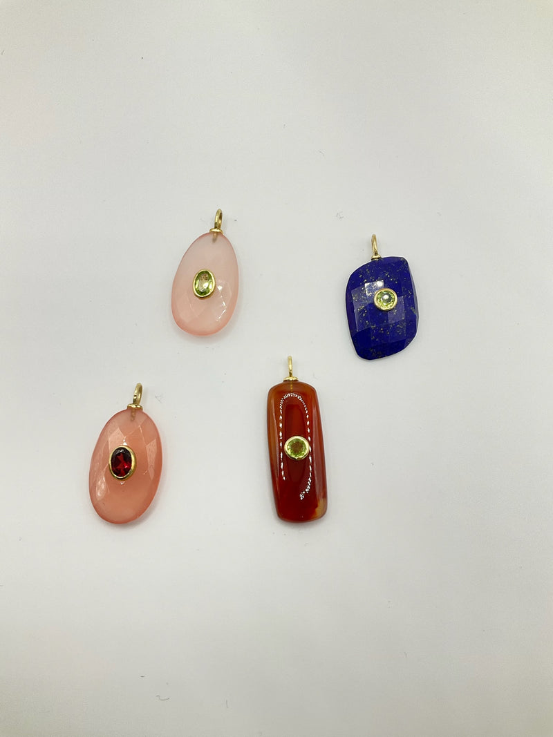 Drop Enlongated Shape Gem Charm M