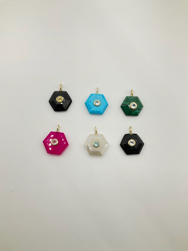 New Hexagon Gem Charms