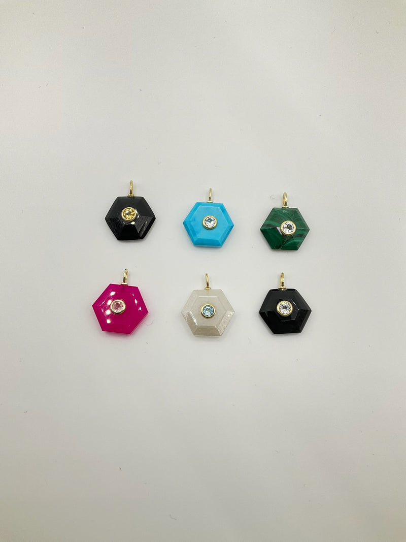 New Hexagon Gem Charms