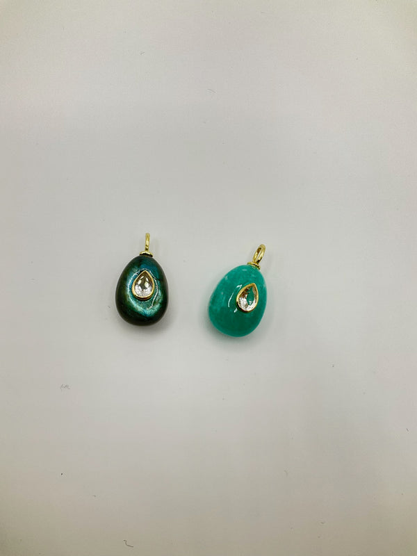 Chubby Drop Charm Semiprecious