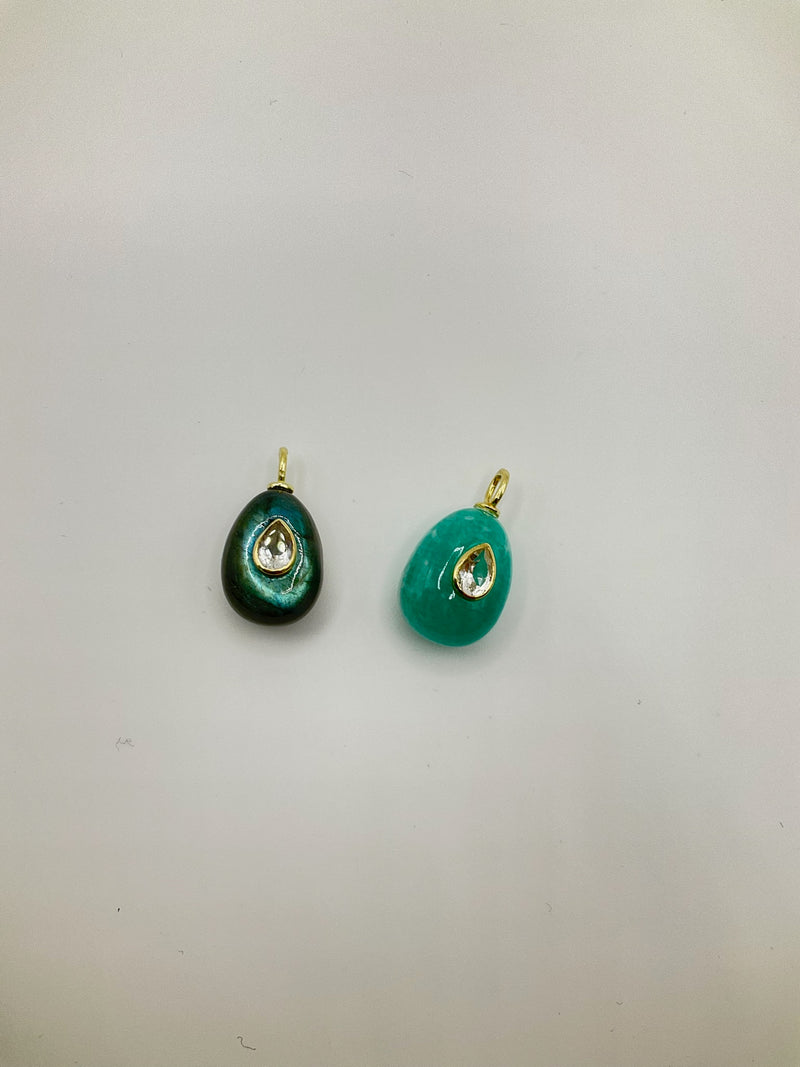 Chubby Drop Charm Semiprecious