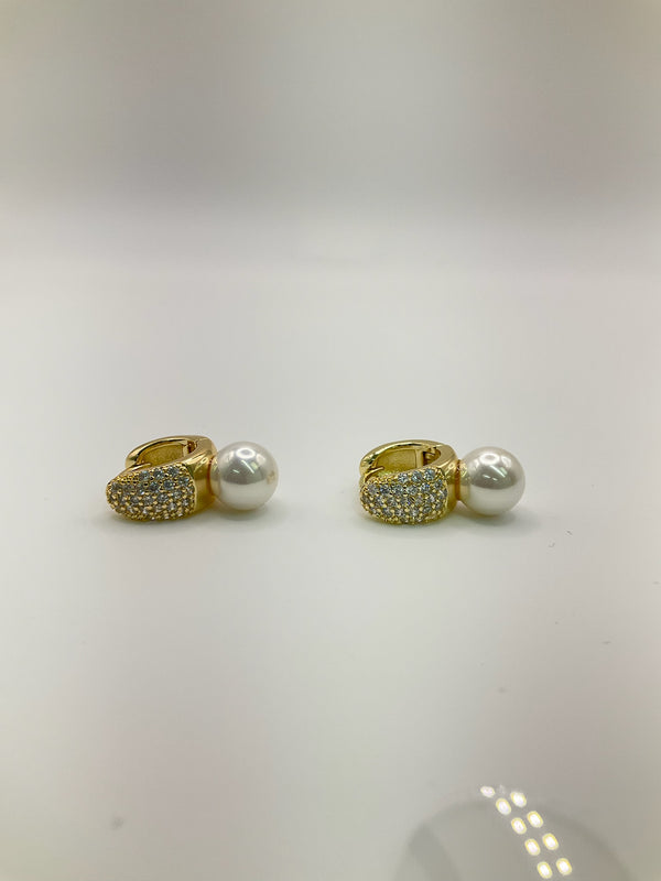 Pave Pearl Earrings