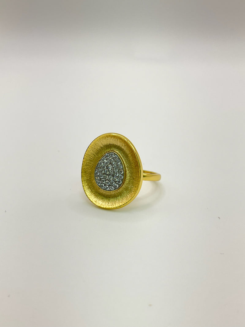 Oval Center Pave Ring