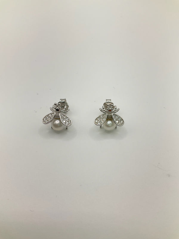 Bumble Bee Pearl Stud Earrings 2 colors