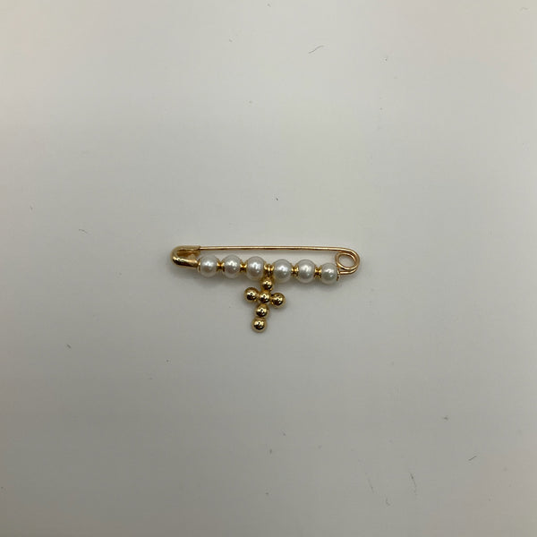 Pearl & Cross Baby Pin