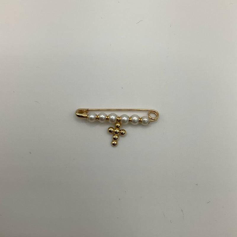 Pearl & Cross Baby Pin