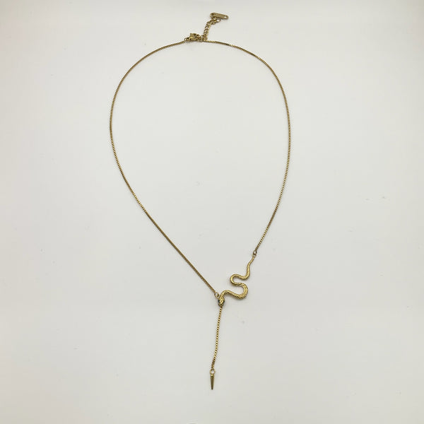 Snake Lariat Necklace Chain StSt