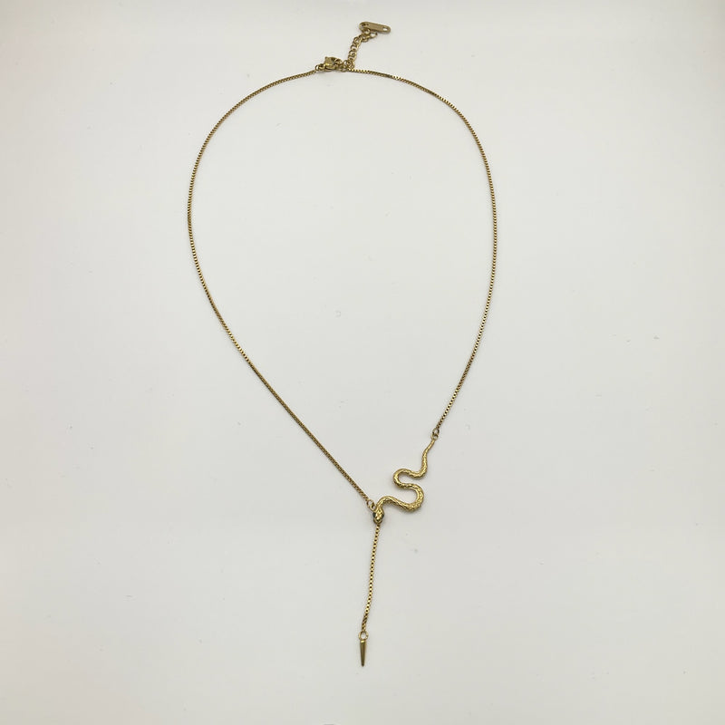 Snake Lariat Necklace Chain StSt