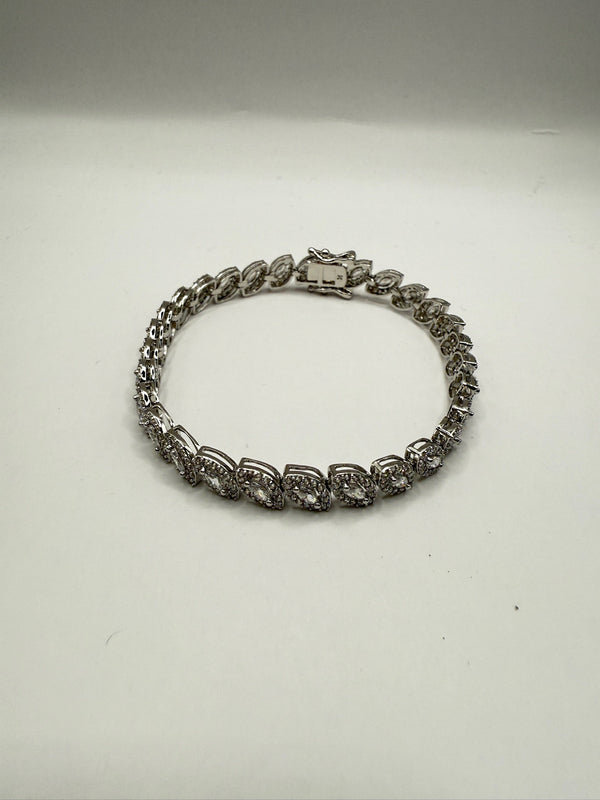 Marquise Crystals Tennis Bracelets Brass