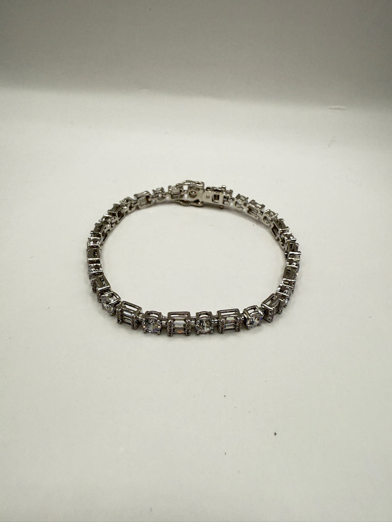Mixed Shape Small Tennis Bracelet Brass