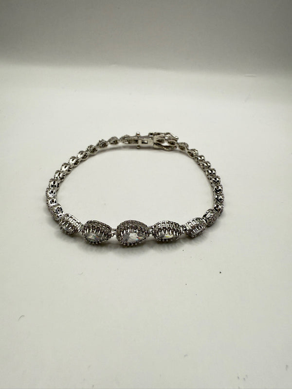 Pear Shape Multi Crystal Tennis Bracelets