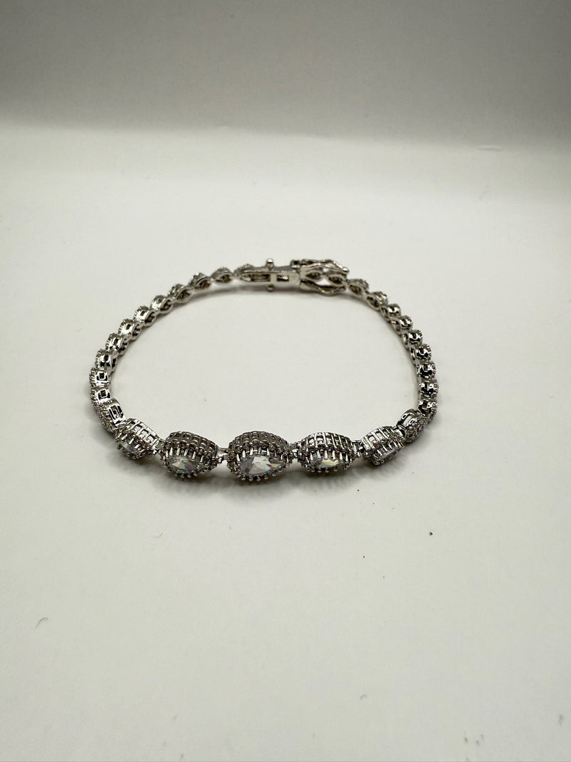 Pear Shape Multi Crystal Tennis Bracelets