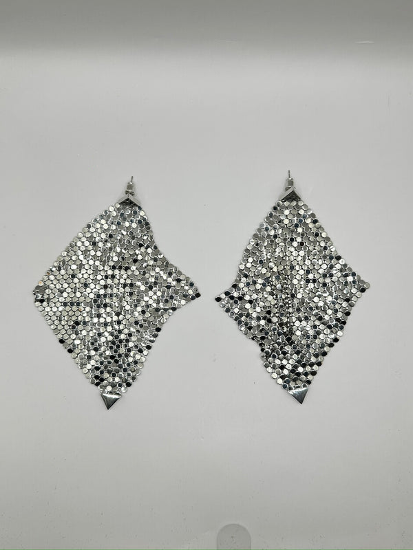 Silver Sheath Statement Earrings