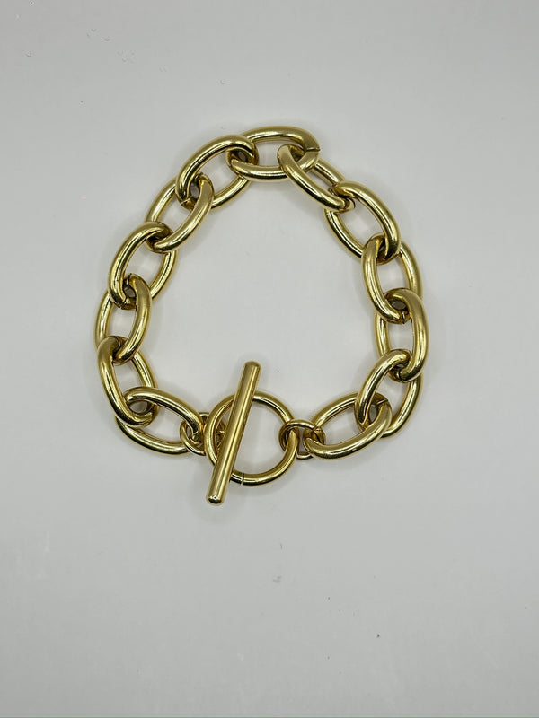 Oval Lock Stainless Bracelet Gold