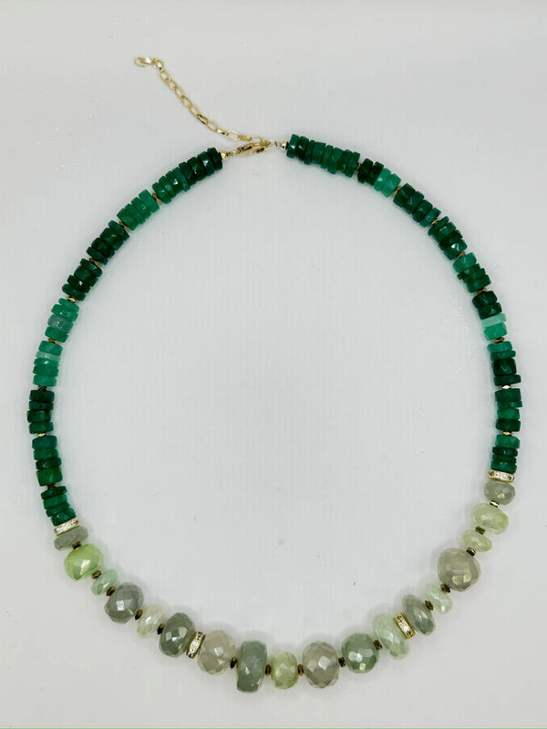 Collar Onyx Verde y Agata Verde
