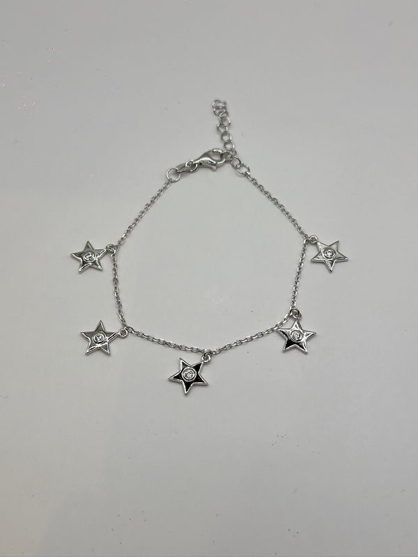 BRazaletes PLata Charms Estrellas