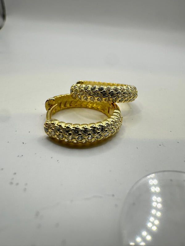 Pave Crystal 16mm Mini Hoops