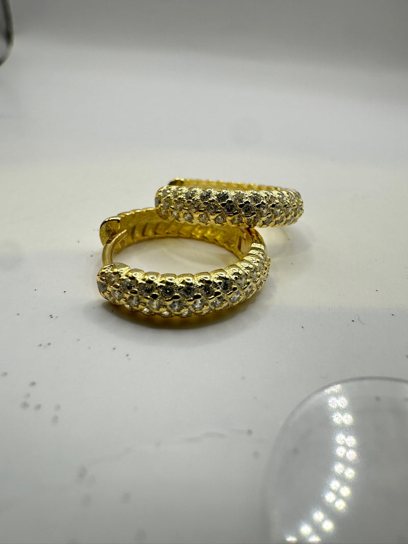 Pave Crystal 16mm Mini Hoops