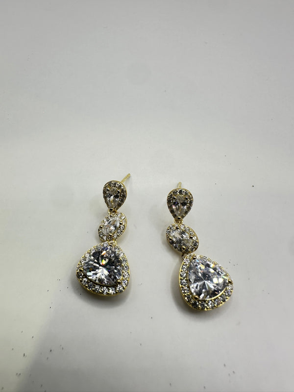 3 Drop Trillion Earrings GP