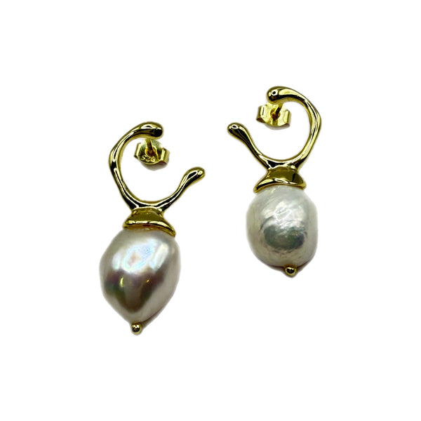 Pearl C Post Dangle Baroque Platai