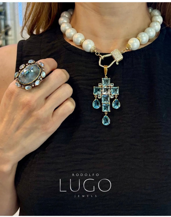 Dije Cruz Cuarzo Cristal