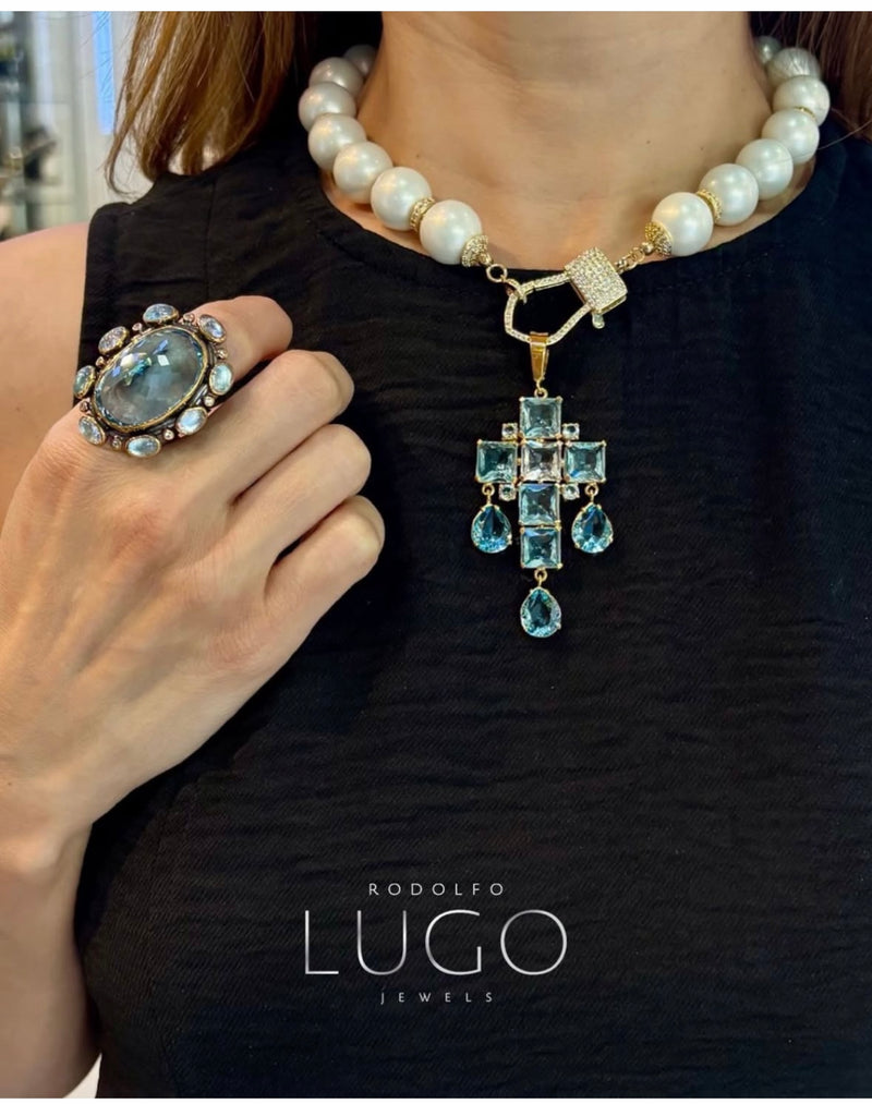 Dije Cruz Cuarzo Cristal