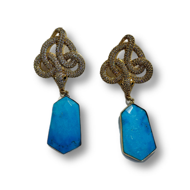 Turquoise Serpent Earrings