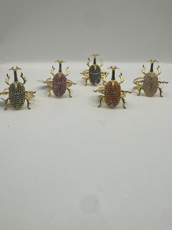 Anillos de Escarabajo Pave