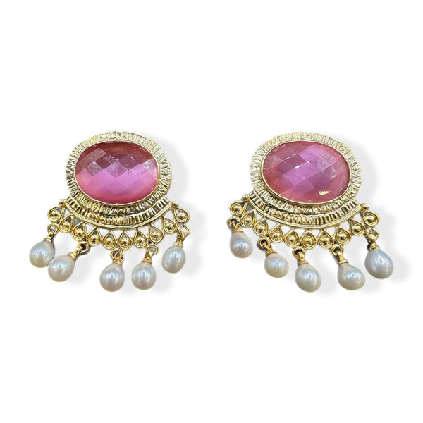 Aretes Ovalados con PErlas