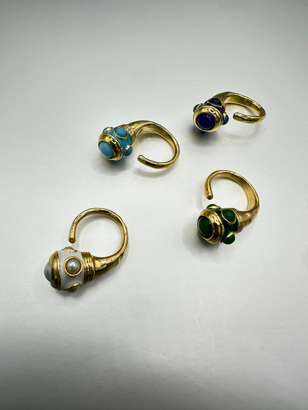Anillos enamel tipo cuff 4 colores
