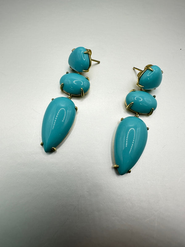 Turquoise 3 Stage Dangle Earrings Luxe