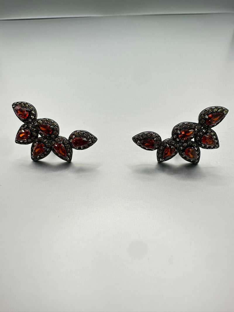 Climber Crystal Earrings Pear Shape